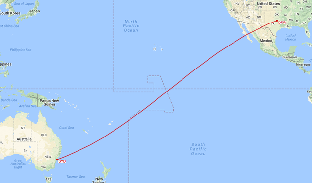 Sydney (SYD) to Dallas-Fort Worth (DFW)